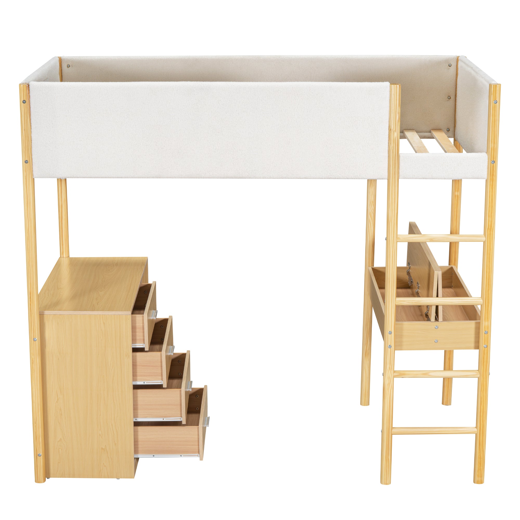 Twin Size Teddy FleeceLoft Bed Wood Bed, Natural - Atlantic Fine Furniture Melbourne FL
