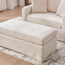 Accent Chair Wide With 2 Bolster Pillows, And Matching Ottoman