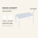 4 Piece Set Of Modern Designed Single Chairs With Long Table