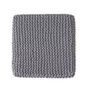 Chabani - Indoor Modern Knitted Fabric Cube Pouf Ottoman - Light Gray