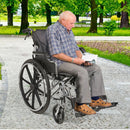 Lightweight Wheelchair Foldable For Adults, Manual Transport Chair With Double Brakes