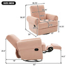 Manual Swivel Recliner Rocker Chair With Adjustable Backrest