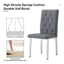 Vintage Style Armless Dining Chairs Set With Grid And Buckle Design