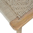 Woven Raised Back Stool - Oak
