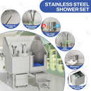 Stainless Steel Dog Washing Station With Seamless Design And Accessories - Silver