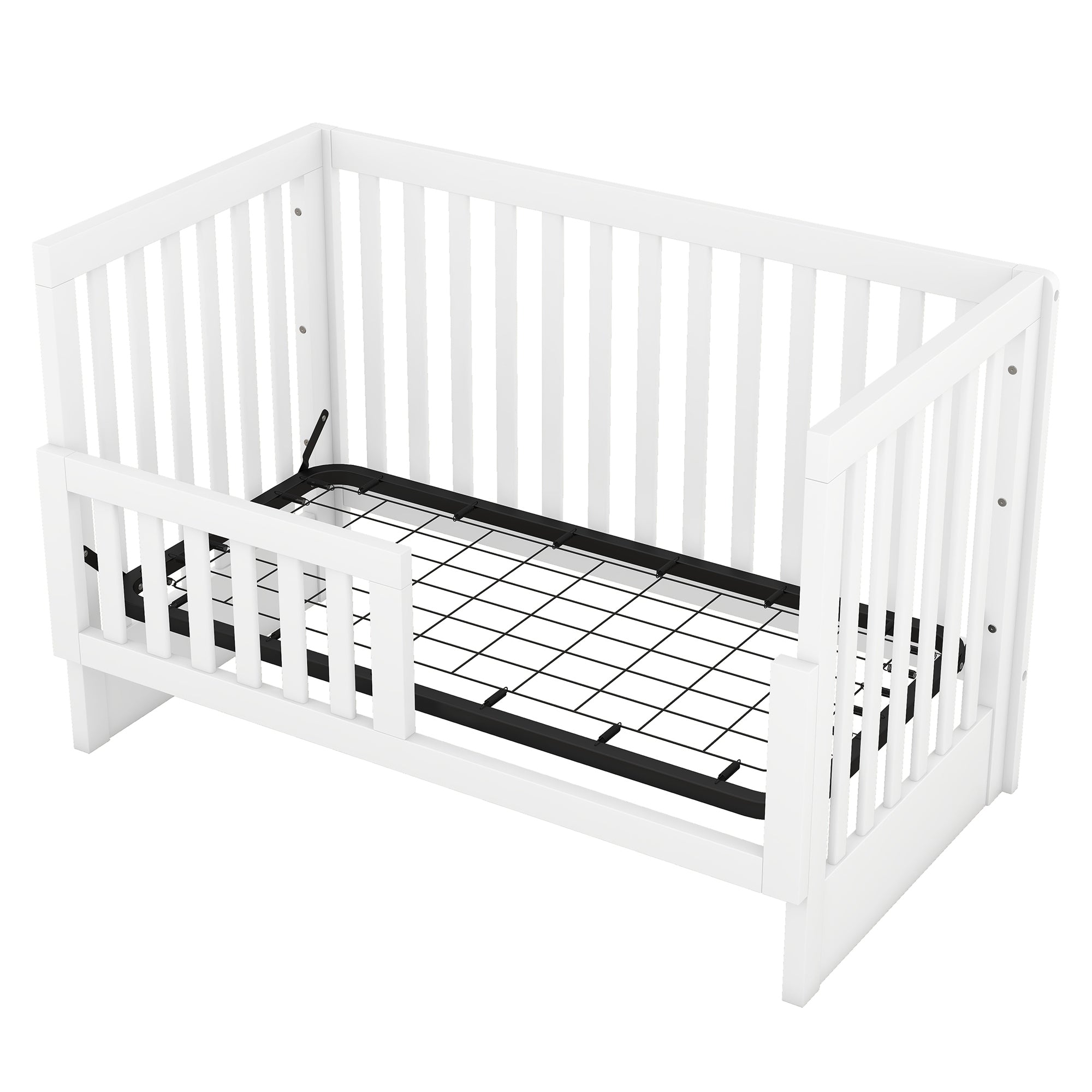 Convertible Crib/Full Size Bed with Changing Table, White - Atlantic Fine Furniture Melbourne FL