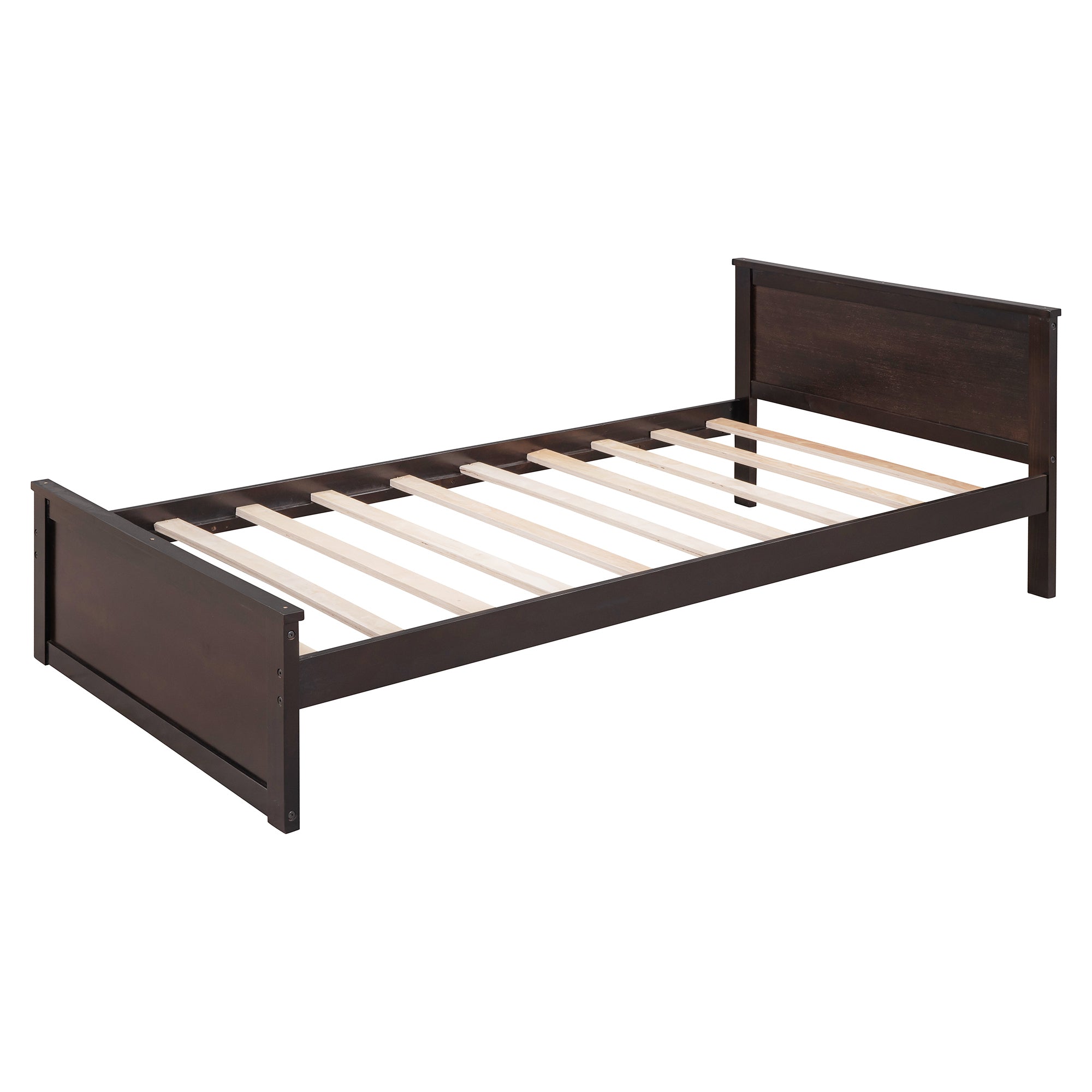 Full size Loft Bed with a twin size Stand-alone bed, Shelves,Desk,and Wardrobe-Espresso - Atlantic Fine Furniture Melbourne FL