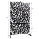 Outdoor & Indoor Privacy Screen Metal Privacy Screen, Freestanding Decorative Privacy Screen For Deck Balcony Patio - Black