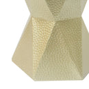 Modern Hexagon Side Table With Knockout Pit Texture - Gold