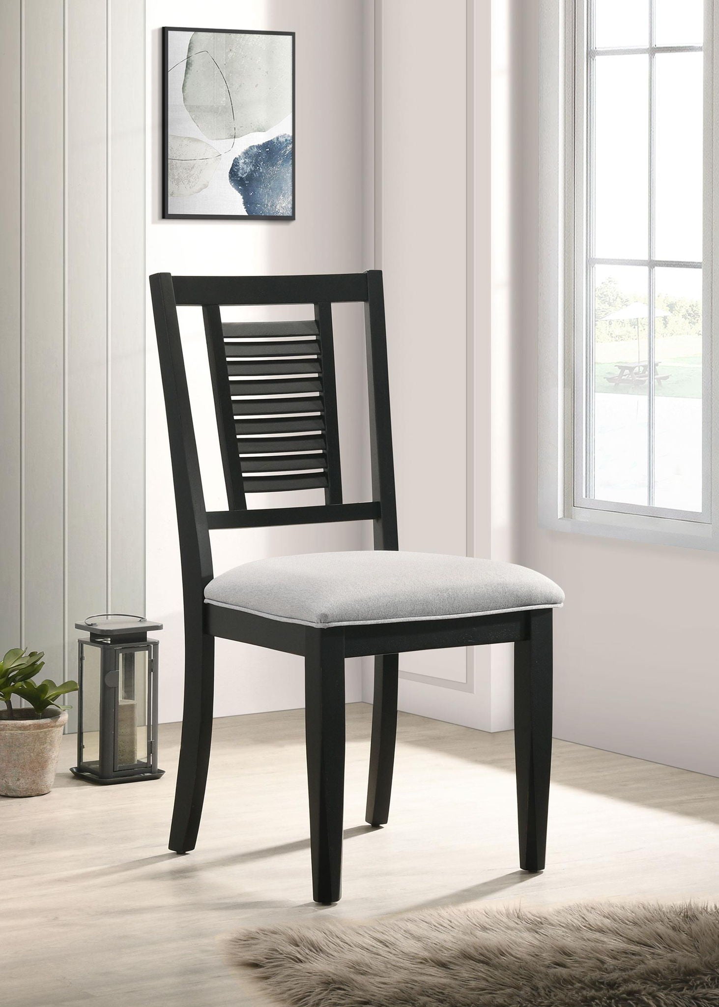 Appleton Wood Dining Side Chair Washed Black (Set of 2) - Atlantic Fine Furniture Melbourne FL