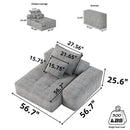 Modern Oversized Modular Sectional Sofa, Sparkling Chenille Fabric Soft Cushion Sofa With 2 Pillows