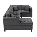 U Shaped Sectional Sofa, Corner Living Room Couch With Built In Cup Holders, Storage, USB Ports