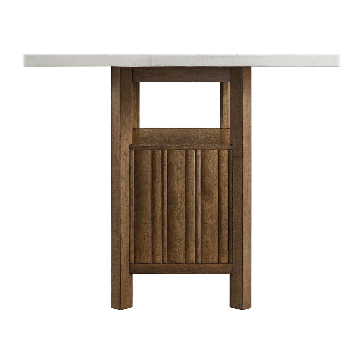 Carmela Rectangular Counter Table With Marble Top in Brown / White by Elements International, view 6