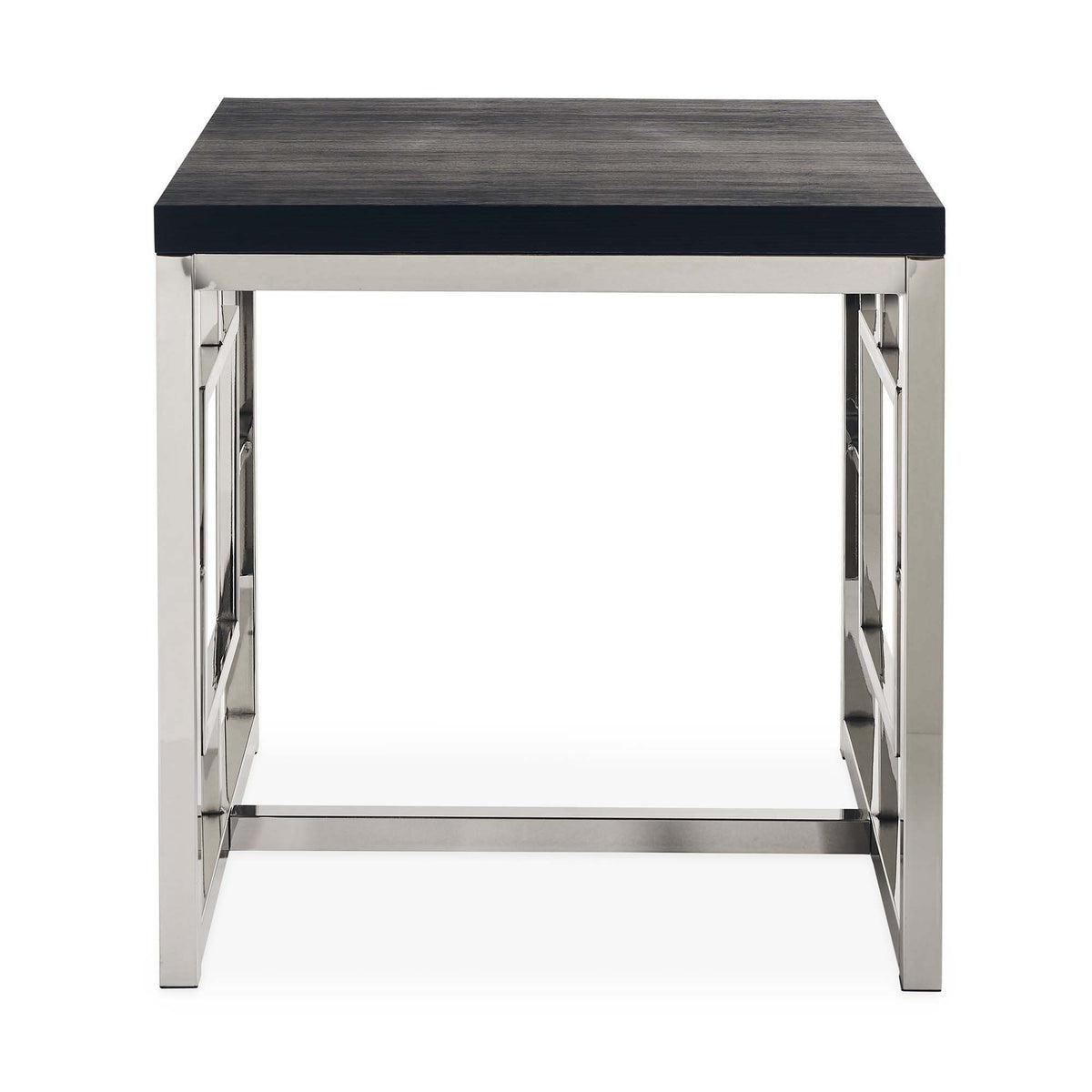 Ezra 24" End Table in Chrome by Elements International, view 3