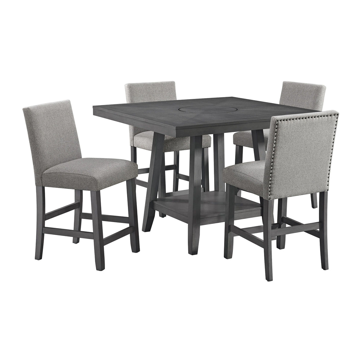 Seneca Counter Height Dining Set in Dark Brown by Elements International