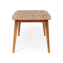Modern Outdoor Dining Set With Expandable Acacia Wood Table