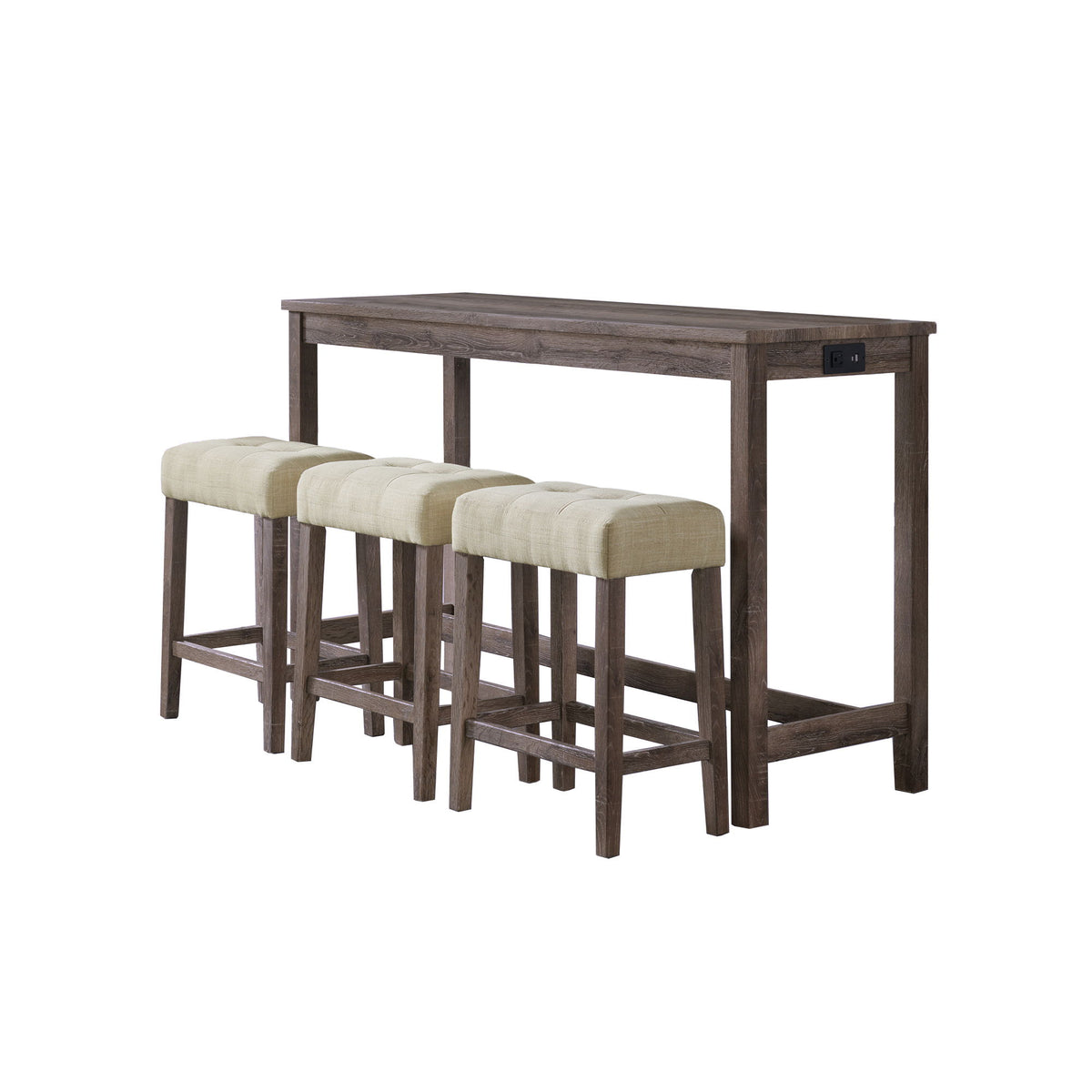 Oak Lawn Bar Table Single Pack in Dark Brown by Elements International, view 2