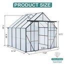 Double Door Polycarbonate Greenhouse Raised Base And Anchor Aluminum Heavy Duty Walk In Greenhouses For Outdoor Backyard In All Season