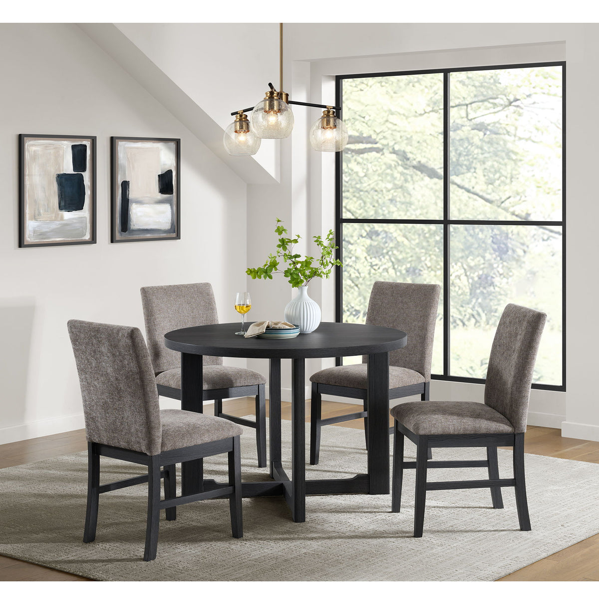 Wakefield 5 Piece Dining Set (Table And 4 Chairs) in Espresso by Elements International, view 7