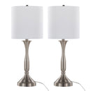 Sawyer - Contemporary Table Lamp (Set of 2) Built In USB Port - Nickel / White