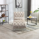 Velvet Chaise Lounge Indoor, Button Tufted Upholstered Chaise Lounge Chair With Pillow