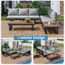 Outdoor Sectional Sofa Set With Adjustable Reclining Seats