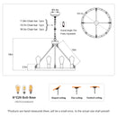 6 Light (No Bulbs) Wagon Wheel Chandelier Farmhouse Modern Small Round Chandelier For Living Room Kitchen Island Foyer Hallway Entryway Bedroom Dining Room Light Fixture Ceiling Hanging - Matte Black