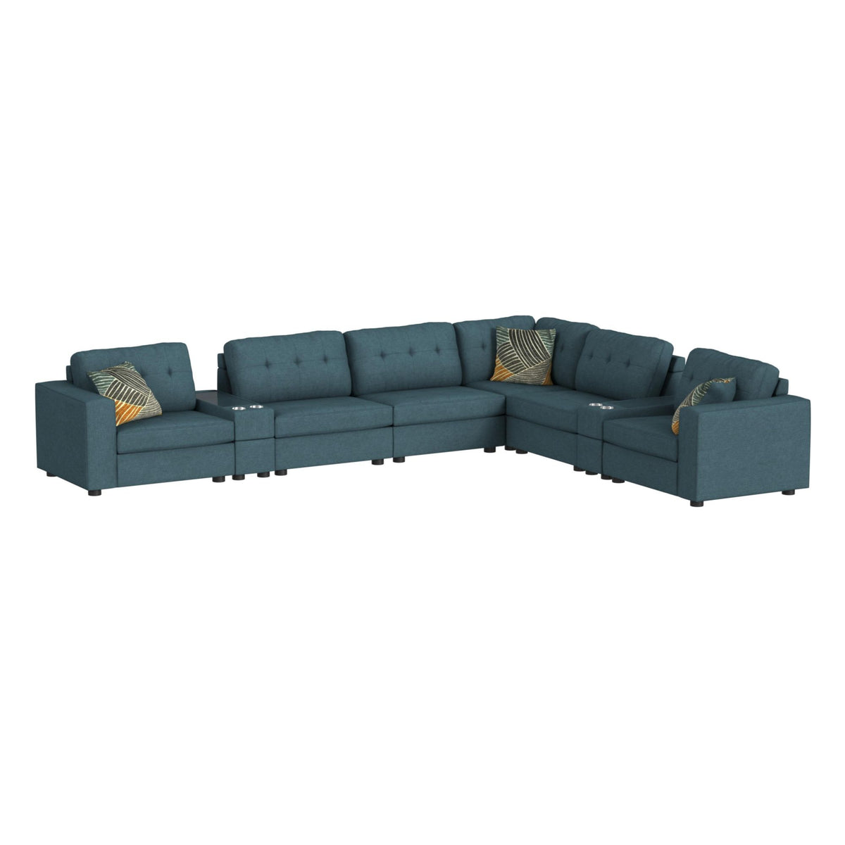 Options One Living Room Set Sectional in Blue by Elements International, view 29