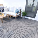 Acacia Wood Interlocking Deck Tiles Checker Pattern For Outdoor Flooring