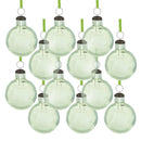 Long Neck Ball Ornaments, Glass Decorative Hanging Ball Christmas Tree Ornaments For Holiday Party Decorations (Set of 12) - Green