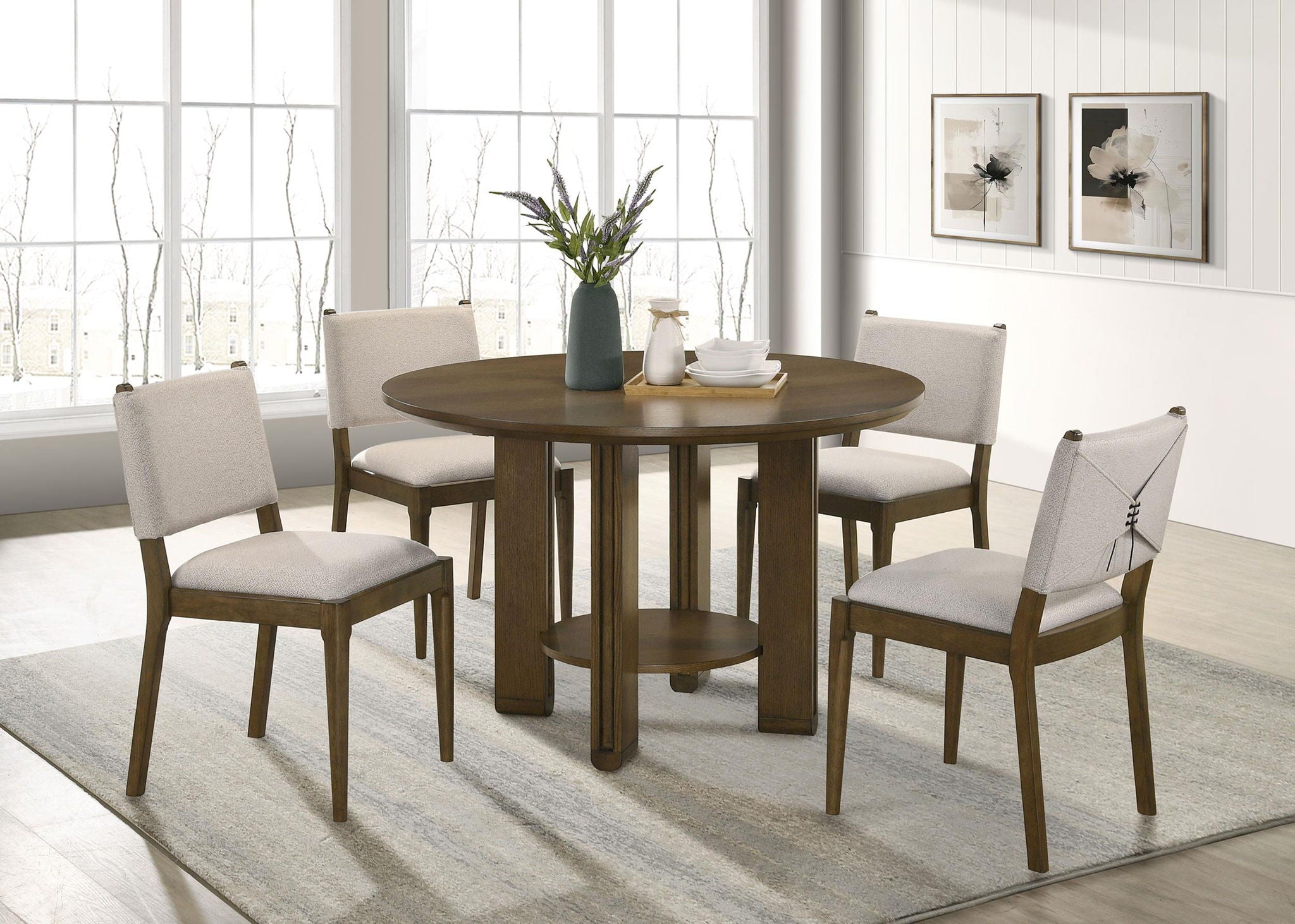 Ottowa Upholstered Dining Side Chair Brown (Set of 2) - Atlantic Fine Furniture Melbourne FL