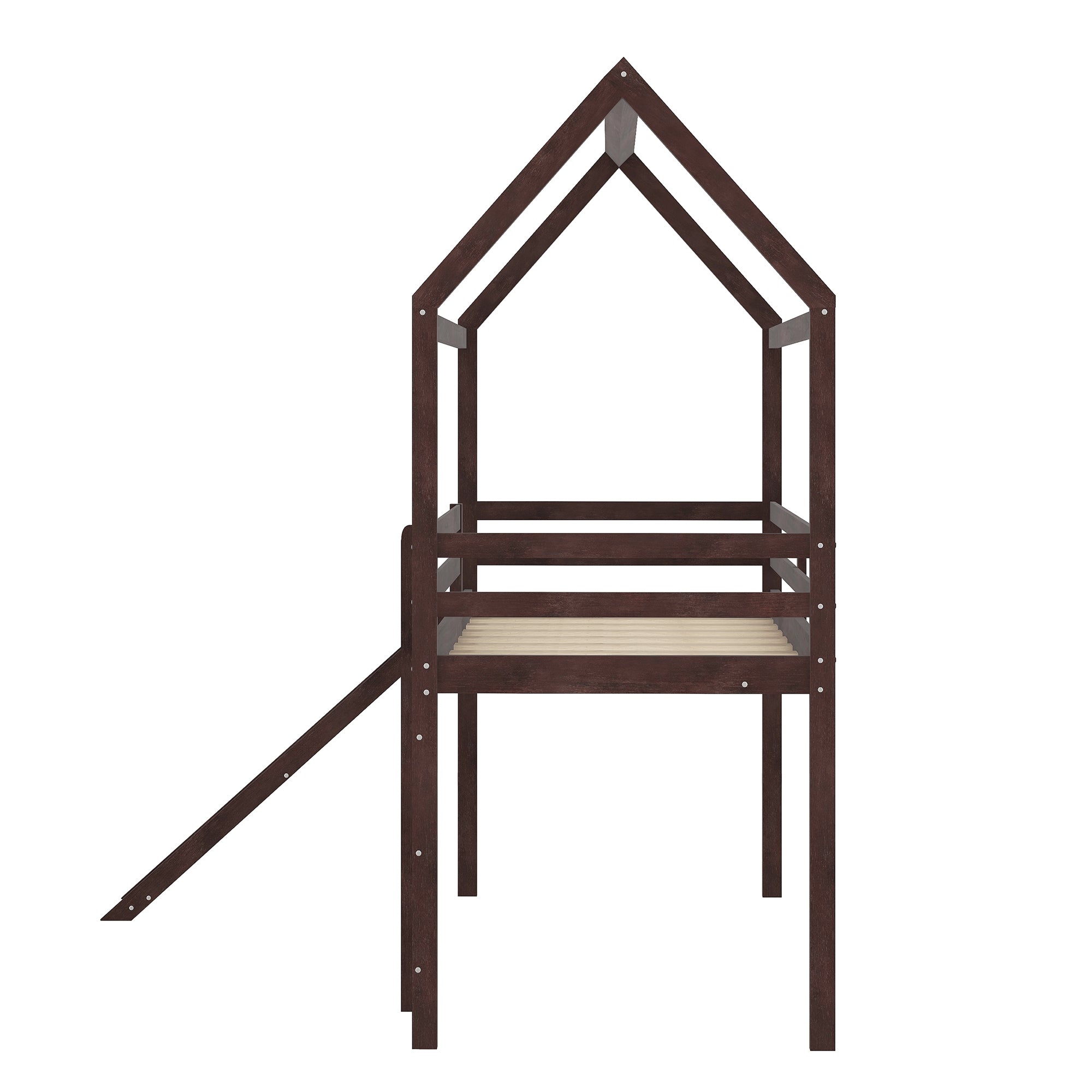 Twin Loft Bed with Slide, House Bed with Slide,Gray(OLD SKU :WF286245AAP) - Atlantic Fine Furniture Melbourne FL