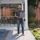 Interlocking Deck Tiles Striped Pattern, Waterproof Anti Mildew Brown