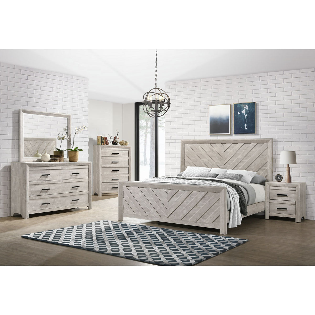 Ellen Panel Bedroom Set in Beige by Elements International, view 7