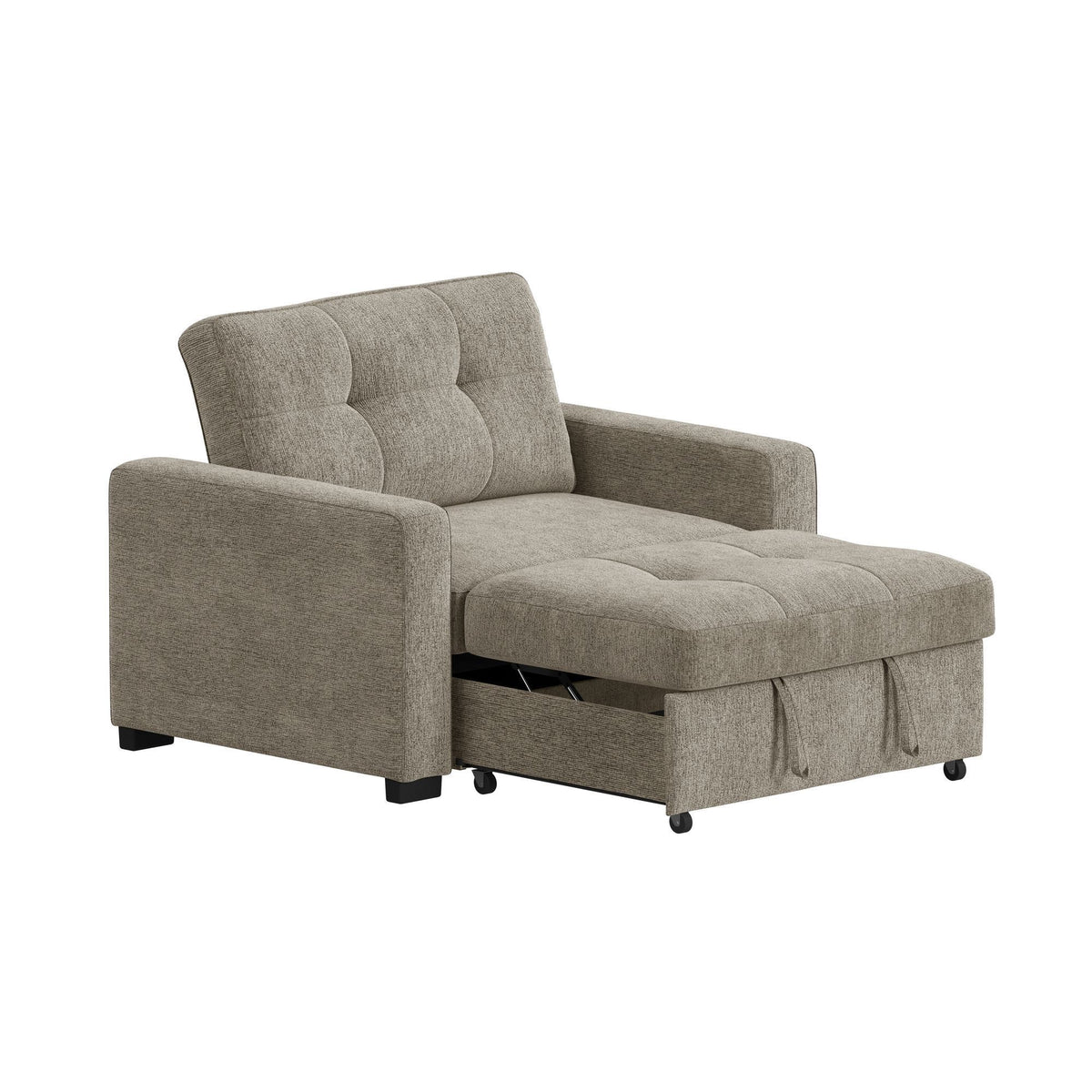 Homer Klicklak Chair With Pull Out Bed in Gray by Elements International, view 13