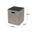 Modern Design Mgo Tank Holder Side Table With Ceramic Top - Black / Gray