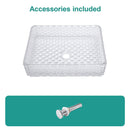 Rectangle Vessel Sink With Diamond Texture With Pop Up Drain (No Faucet) - White
