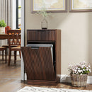 Tilt Out Trash Can Cabinet With Wave Textured Drawer & Pull Out Bin