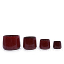 4 Pieces Planter Pot, Indoor Outdoor Flowerpot For Patio, Garden, Or Windowsills - Bean Paste Red