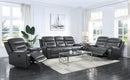 Lamruil - Motion Loveseat - Gray Top Grain Leather