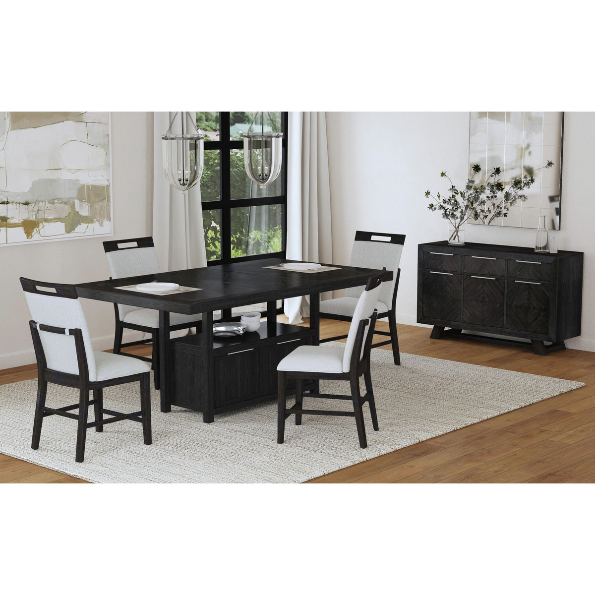 Transcend Counter Height Dining Set in Black by Elements International, view 10