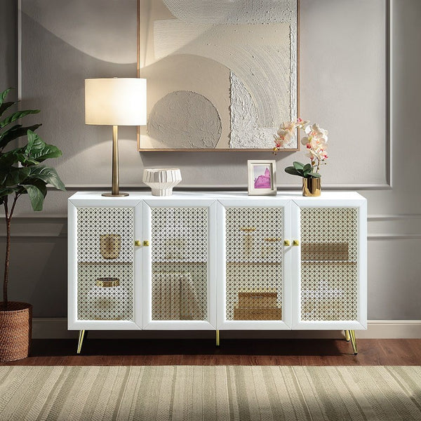 Gaerwn - Console Cabinet With LED - White High