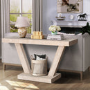 Vintage Distressed Wood Entryway Bench With 2 Tier Storage Cabinet