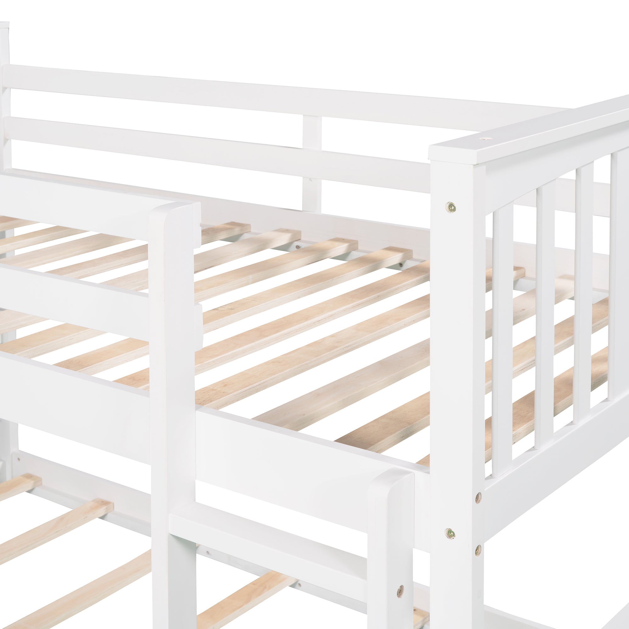 Twin Over Twin Bunk Bed with Slide and Ladder, White (Old SKU:LP000108AAK)