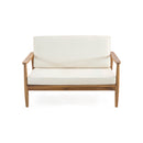 Outdoor Acacia Wood Loveseat Set With Coffee Table