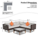 4 Pieces Outdoor Wicker L-Shape Sofa Set