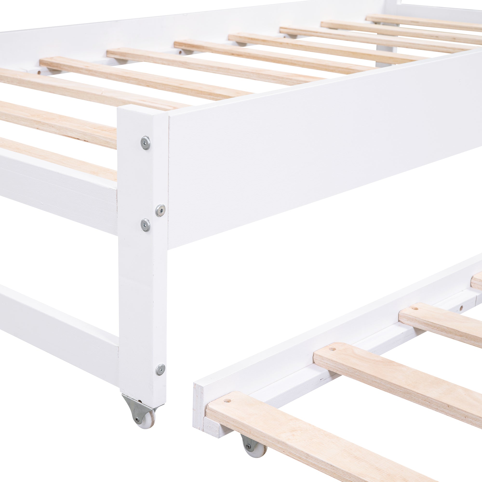 Twin XL Wood Daybed with 2 Trundles, 3 Storage Cubbies, 1 Light for Free and USB Charging Design, White - Atlantic Fine Furniture Melbourne FL