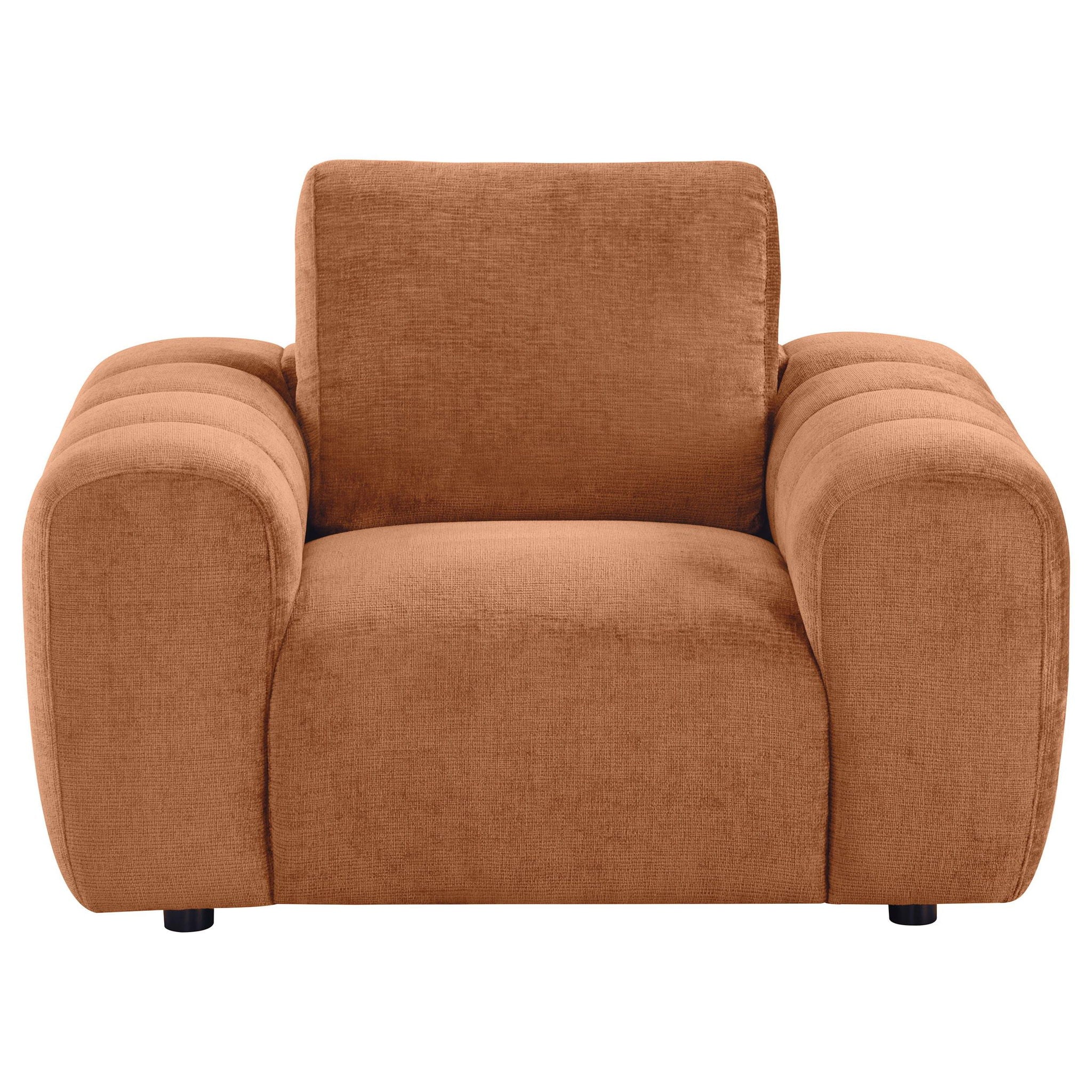 Burnett Chenille Upholstered Accent Chair Burnt Orange - Atlantic Fine Furniture Melbourne FL