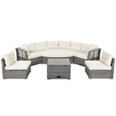 Patio Furniture Set Outdoor Daybed Rattan Sectional With Cushions And Center Table