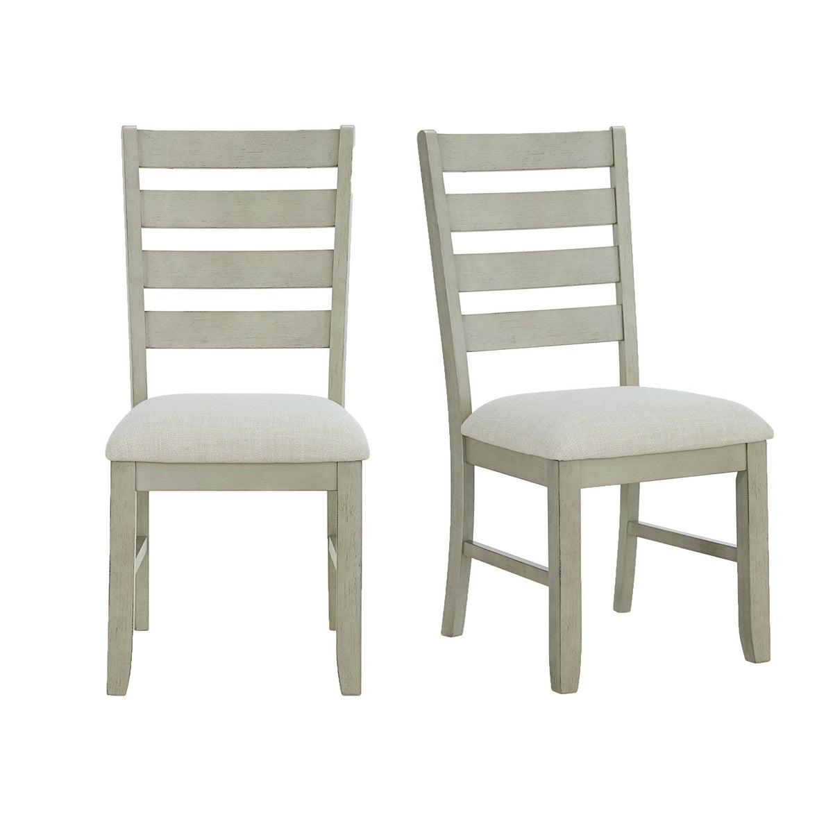 Farmington Ladder Back Dining Side Chair (Set of 2) in Washed Stone / Light Beige by Elements International